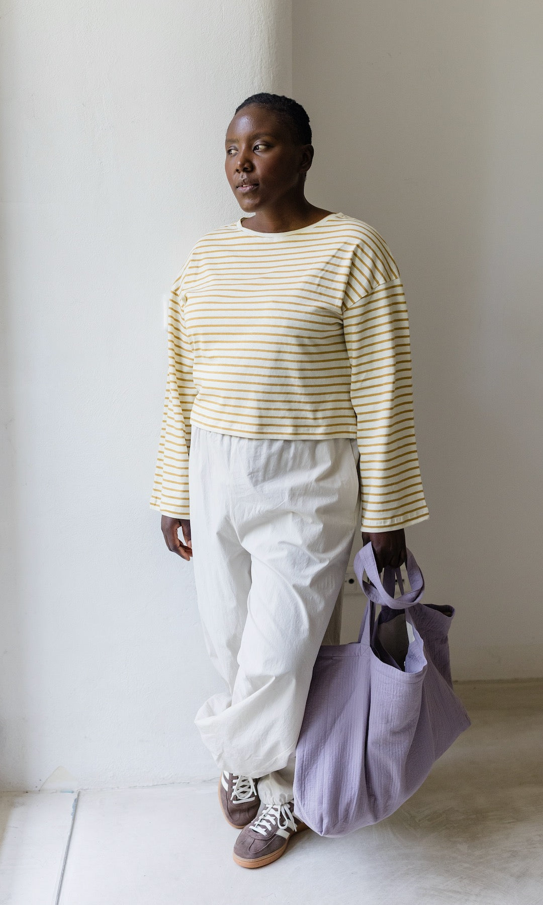 Gelb gestreiftes Langarm Shirt