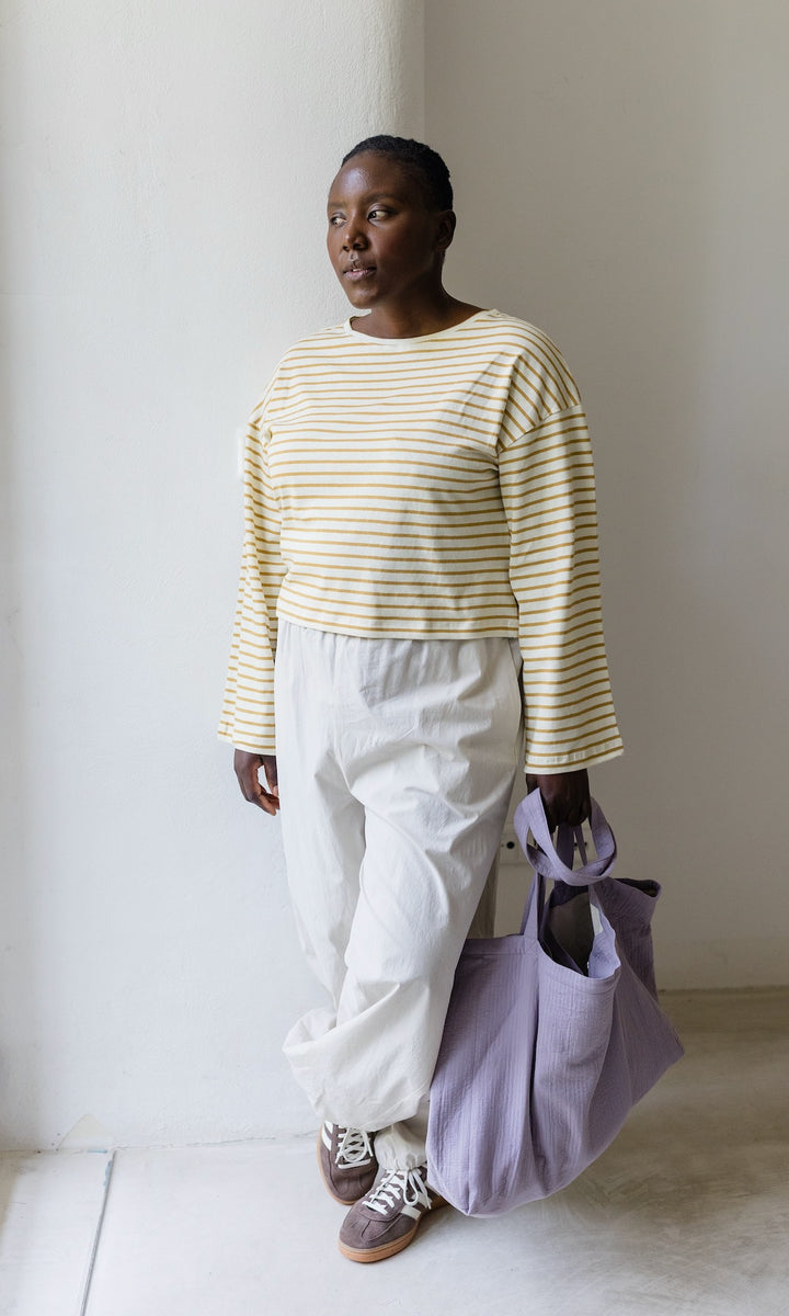 Gelb gestreiftes Langarm Shirt