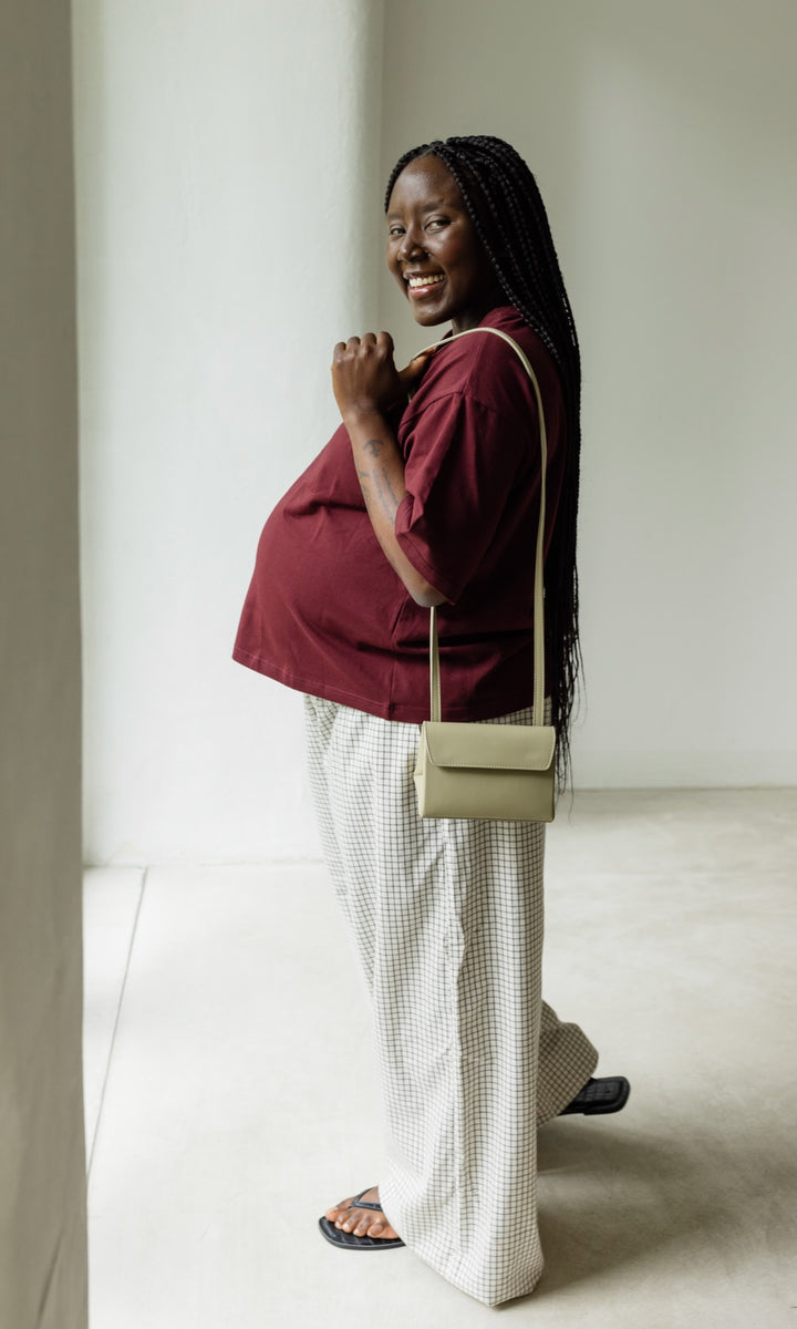 Oversized T-shirt in burgundy