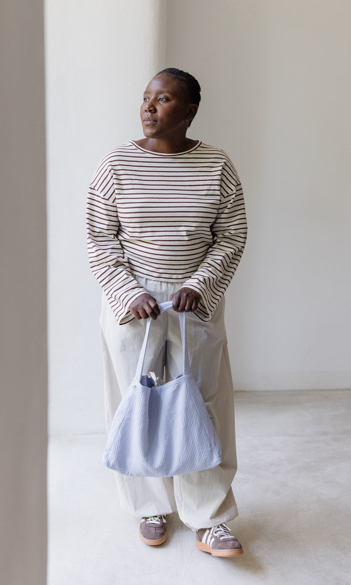 Braun gestreiftes Langarm Shirt