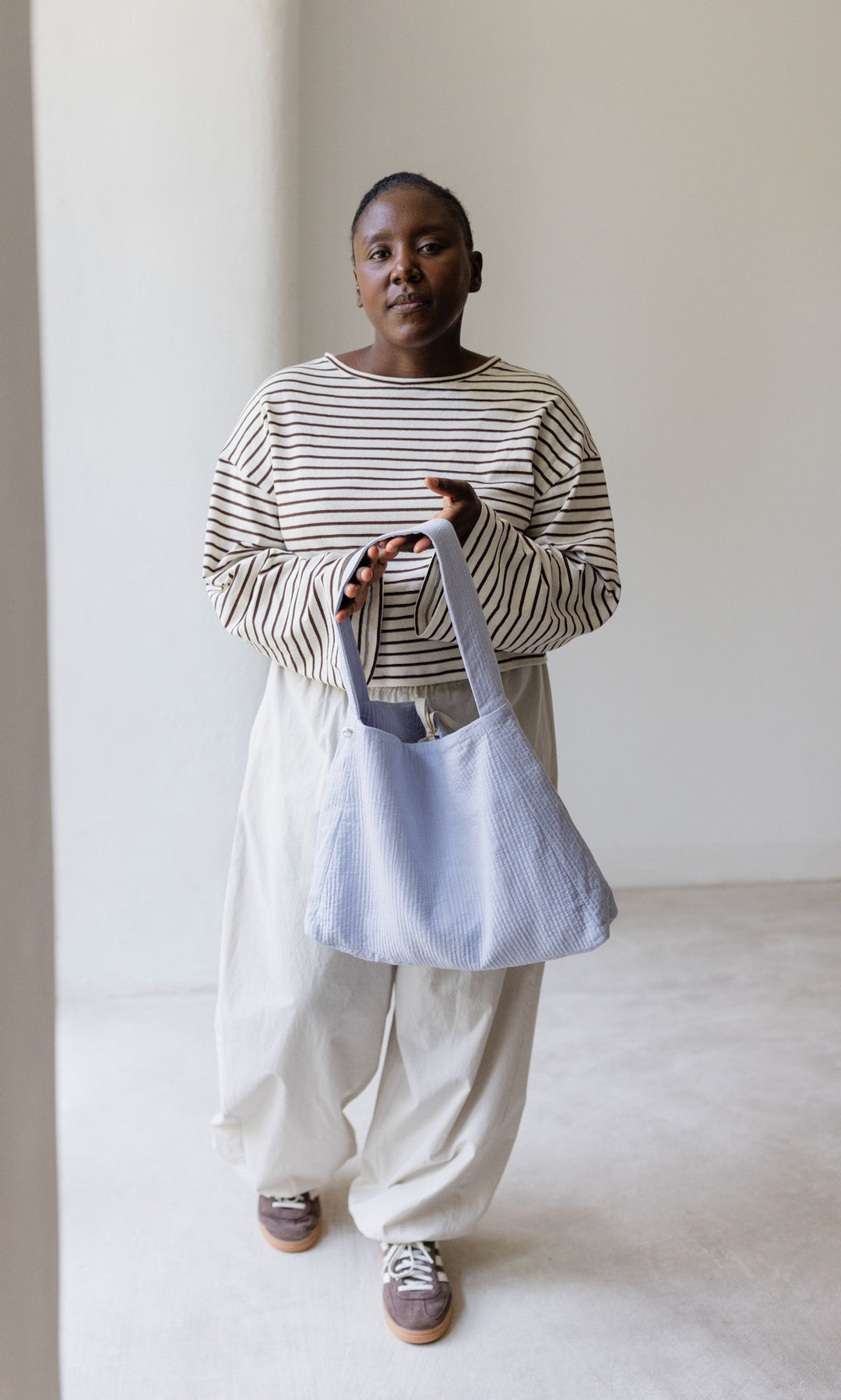 Braun gestreiftes Langarm Shirt