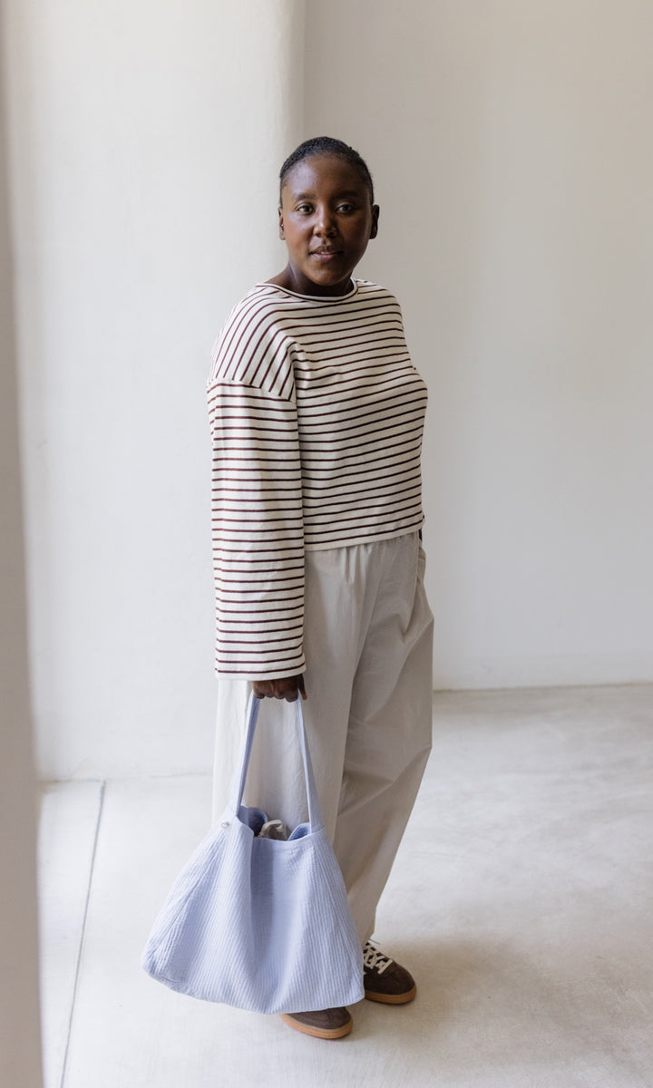 Braun gestreiftes Langarm Shirt