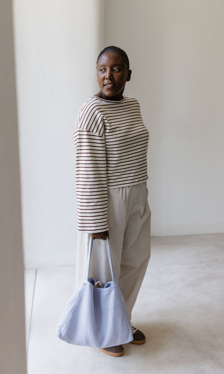 Braun gestreiftes Langarm Shirt