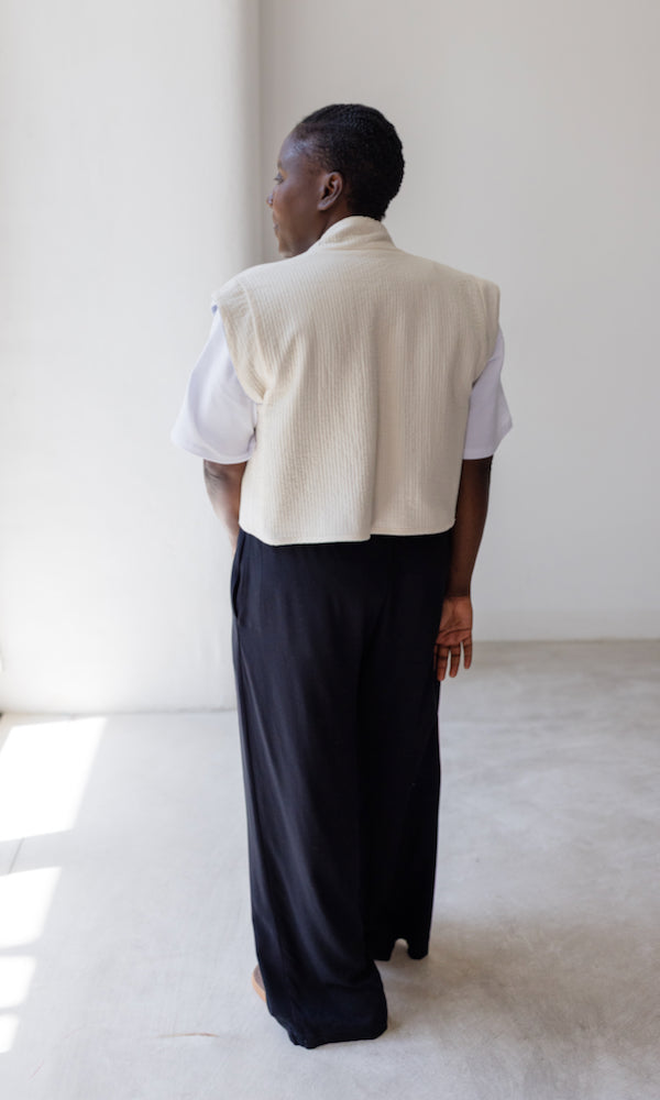 Wendbare Steppweste Yumiko Blau / Creme