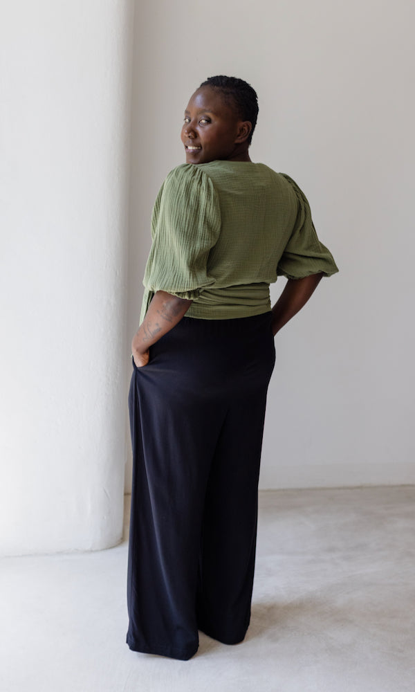 Musselin Wickelbluse