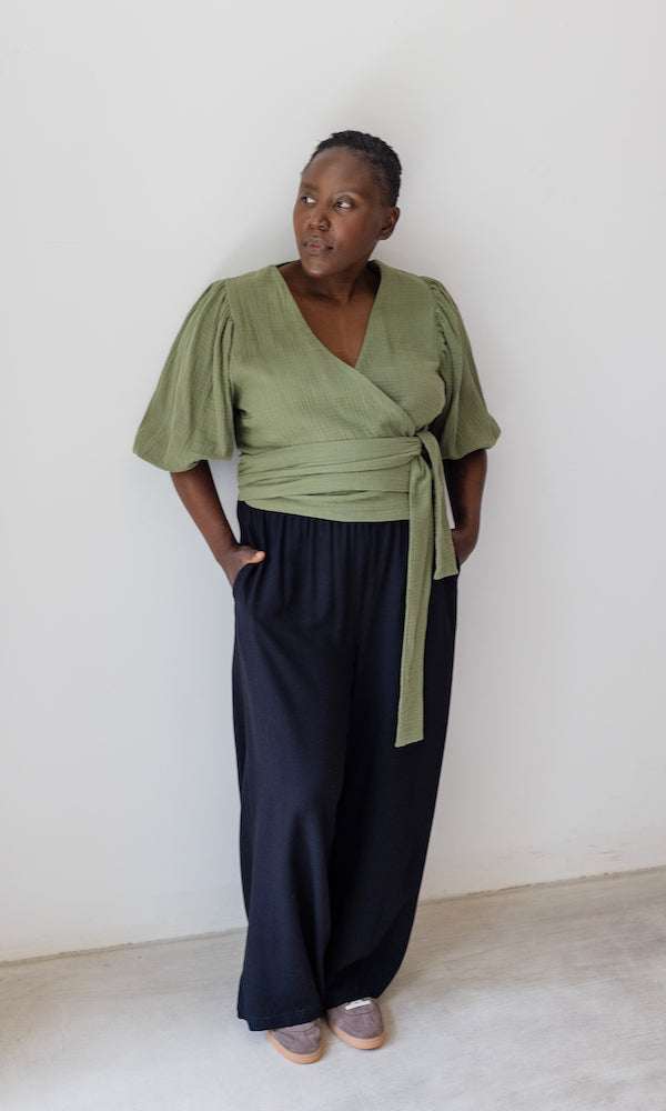 Musselin Wickelbluse