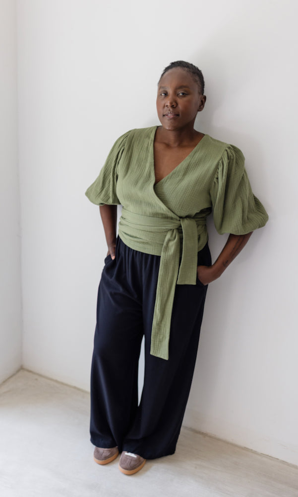 Musselin Wickelbluse