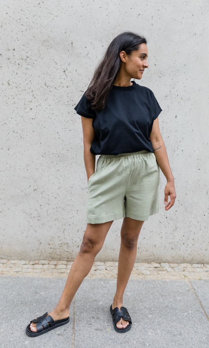 Kastiges Basic T-Shirt aus Baumwolle - abricot coco