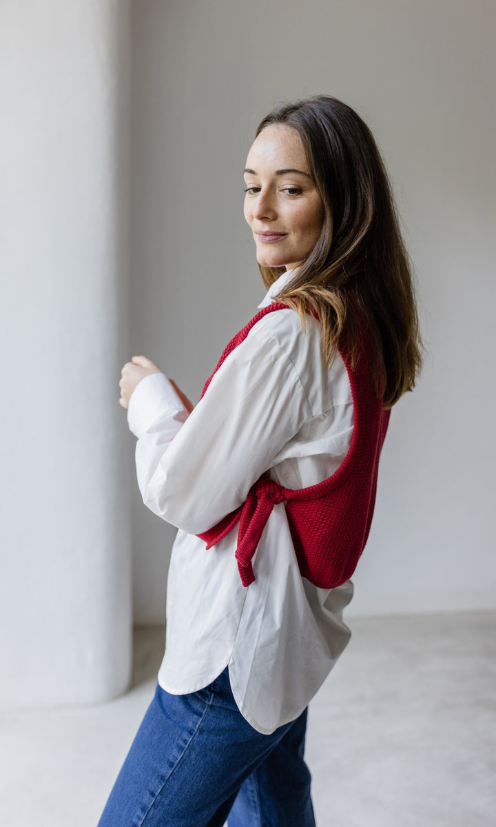 Pullunder mit seitlichem Bindedetail