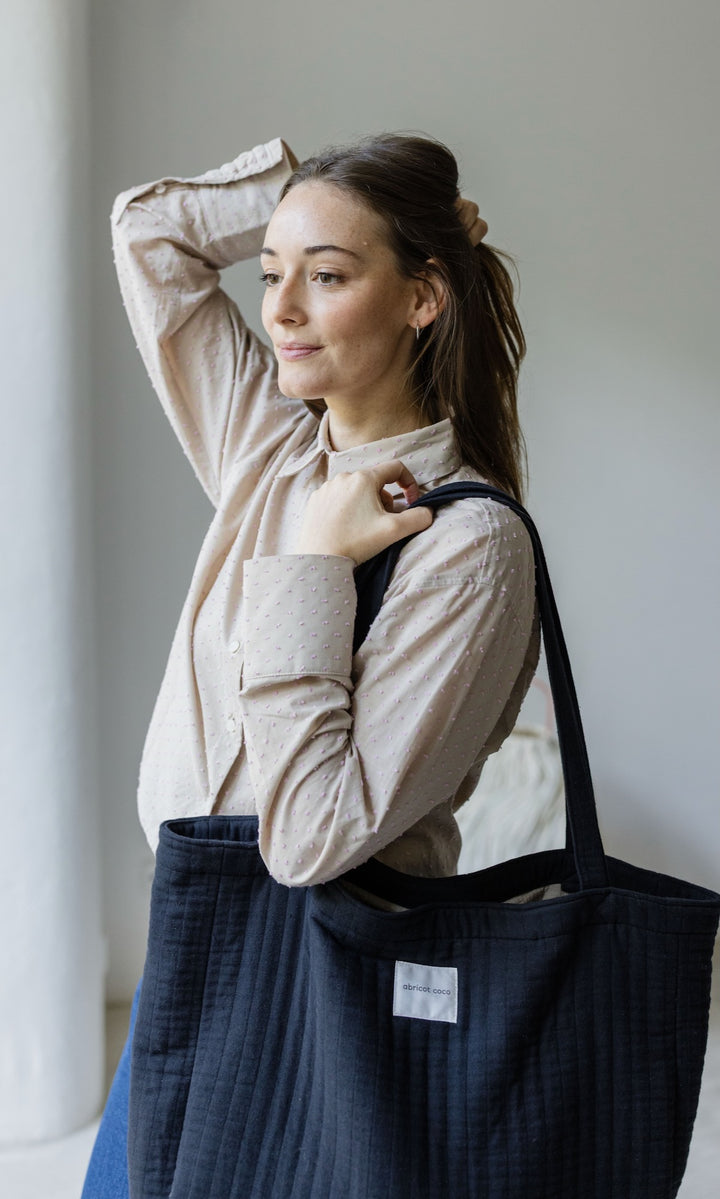 Wendbare Gesteppte Mom Bag Schwarz