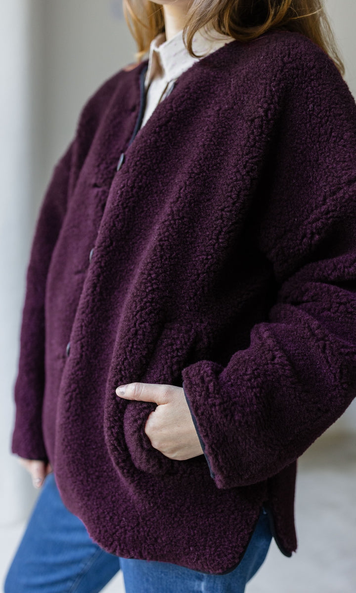 Schafwoll Jacke (Schurwolle) Bordeaux