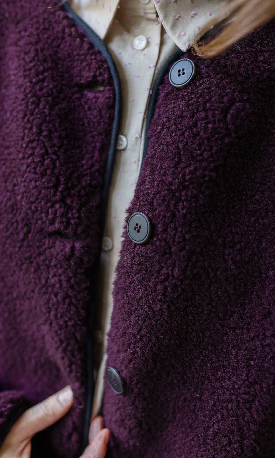 Schafwoll Jacke (Schurwolle) Bordeaux