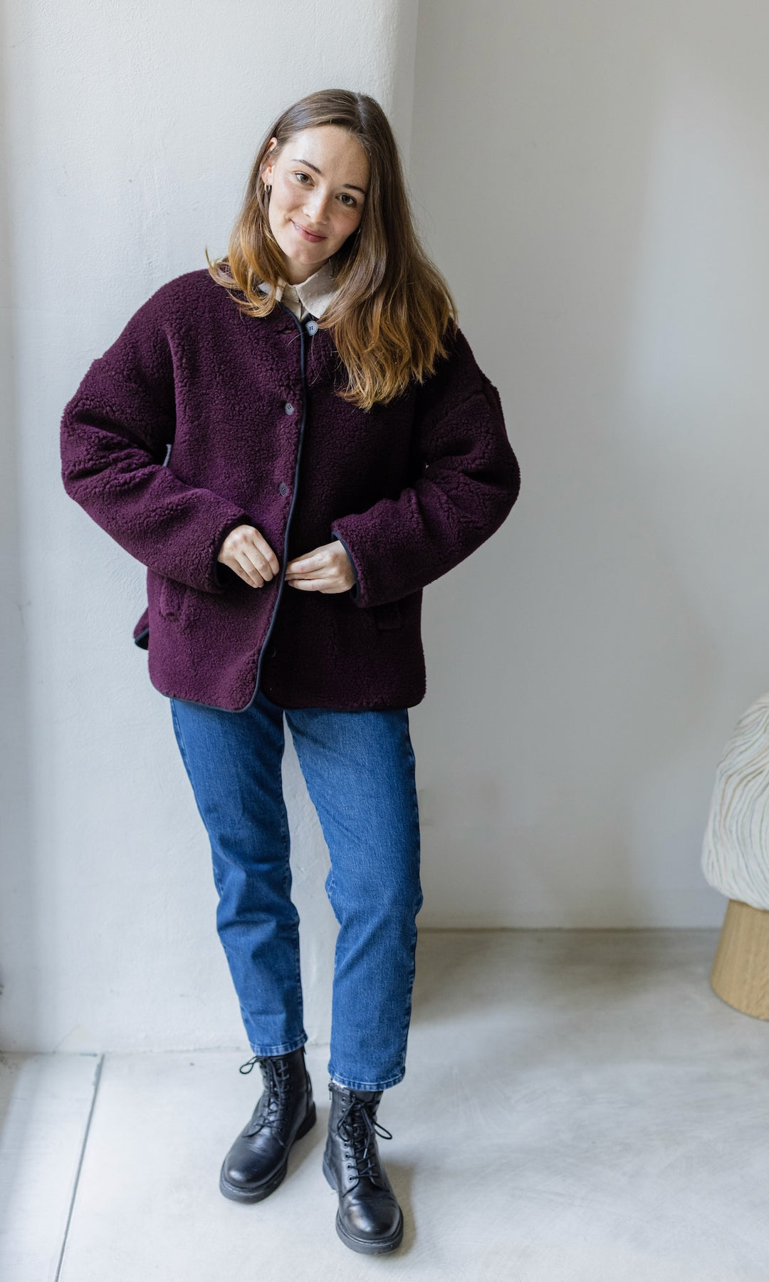 Schafwoll Jacke (Schurwolle) Bordeaux