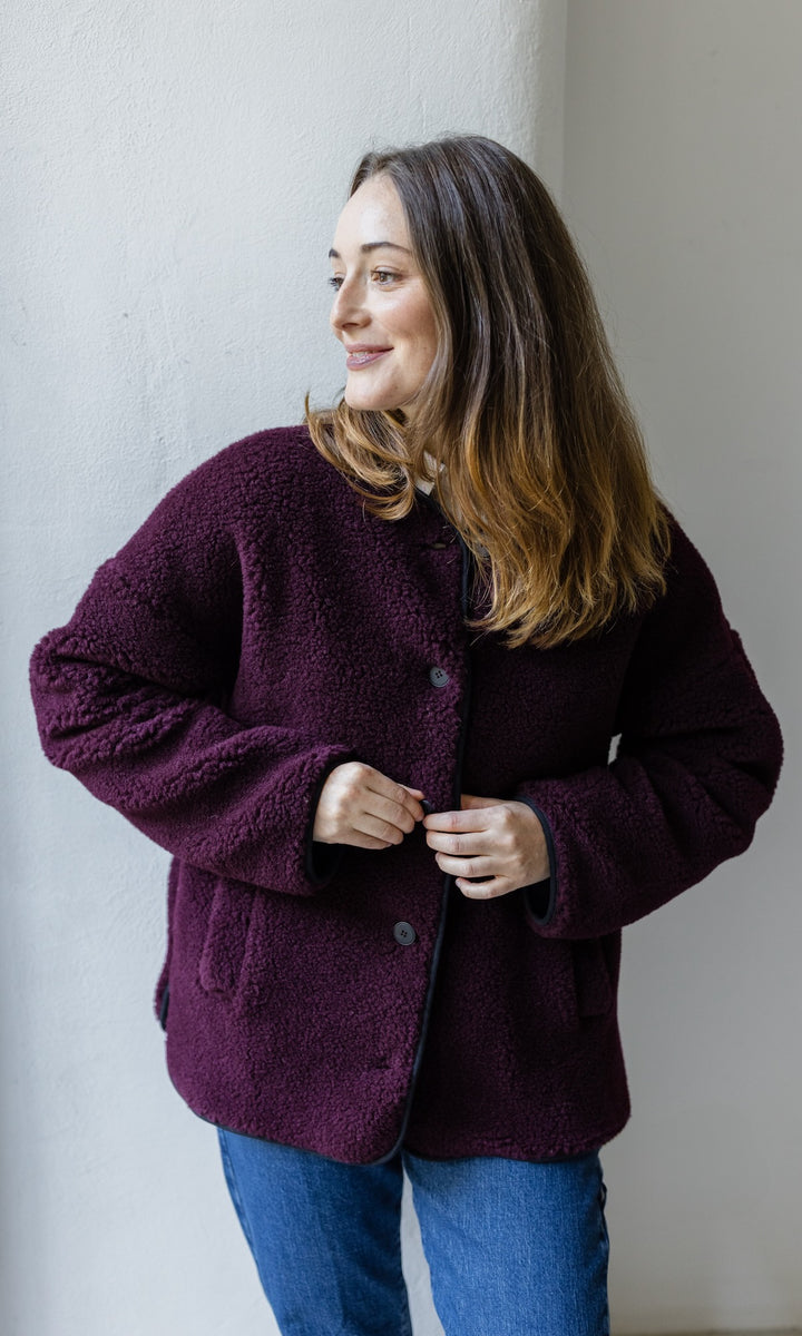 Schafwoll Jacke (Schurwolle) Bordeaux