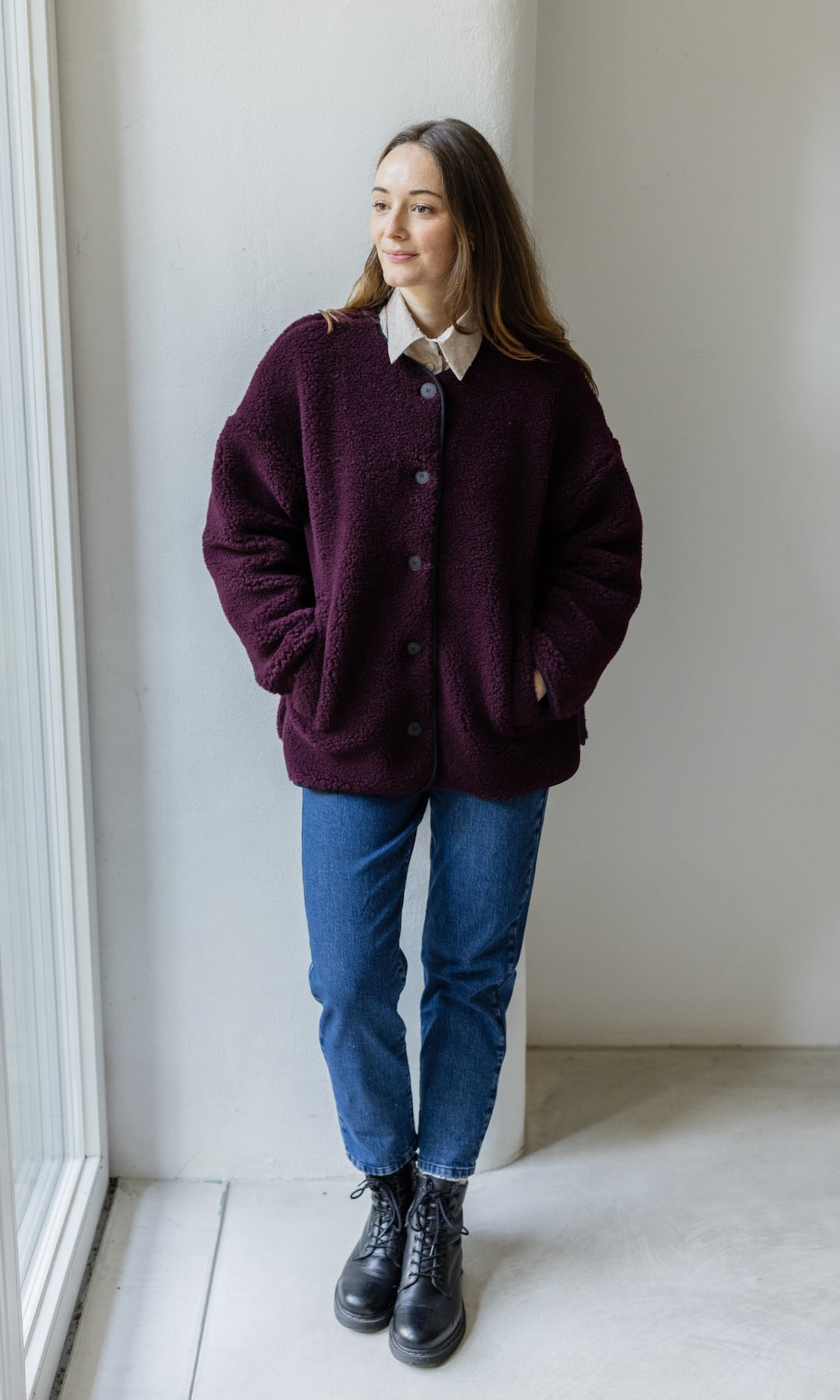 Jeans Mom Fit Dunkelblau