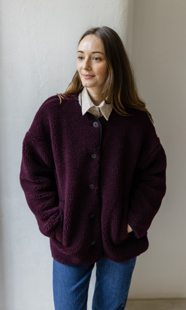 Schafwoll Jacke (Schurwolle) Bordeaux