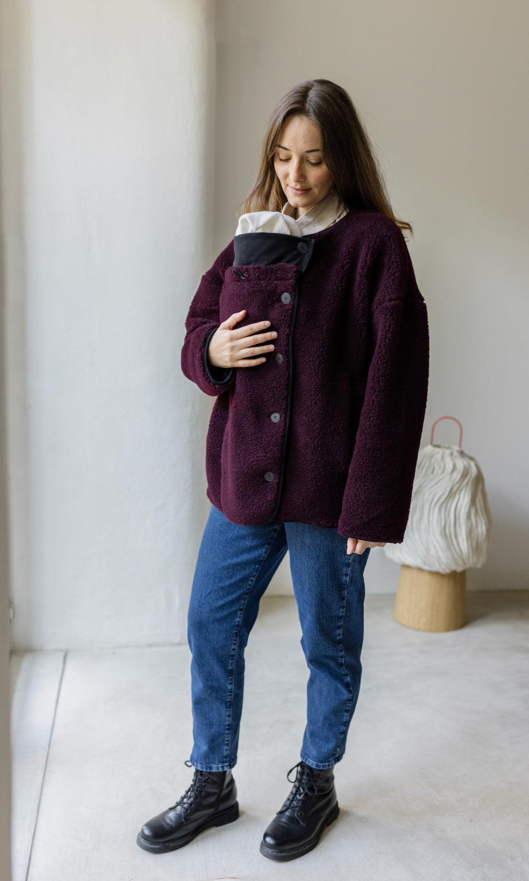 Schafwoll Jacke (Schurwolle) Bordeaux