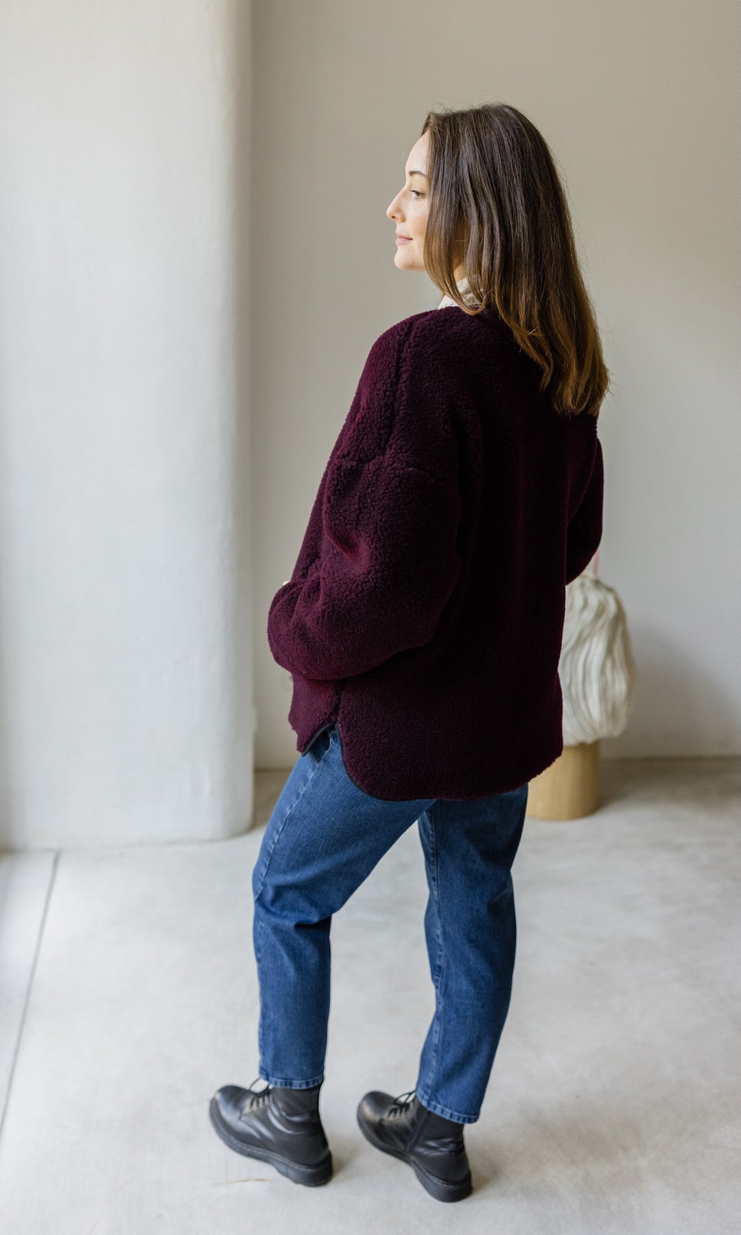 Schafwoll Jacke (Schurwolle) Bordeaux