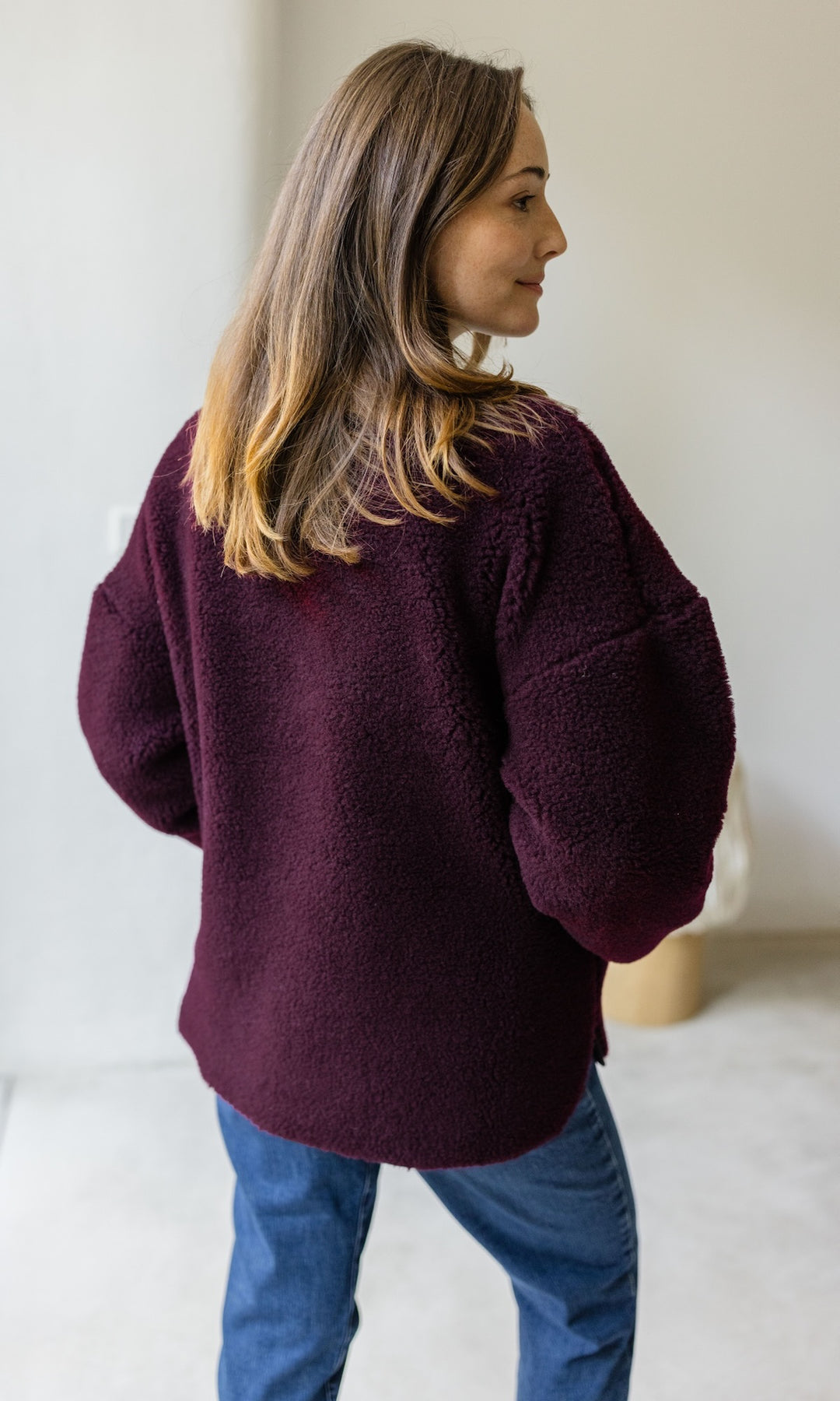 Schafwoll Jacke (Schurwolle) Bordeaux