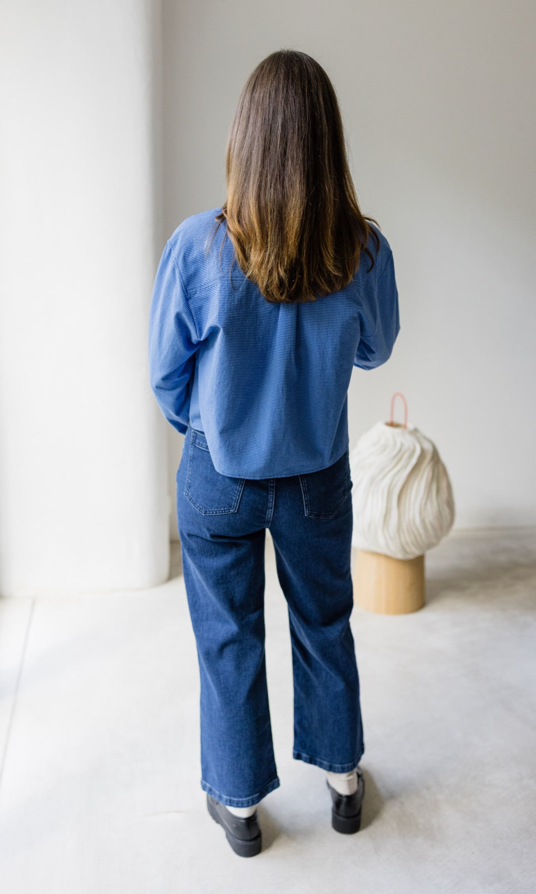Cropped Oversized Hemd - abricot coco