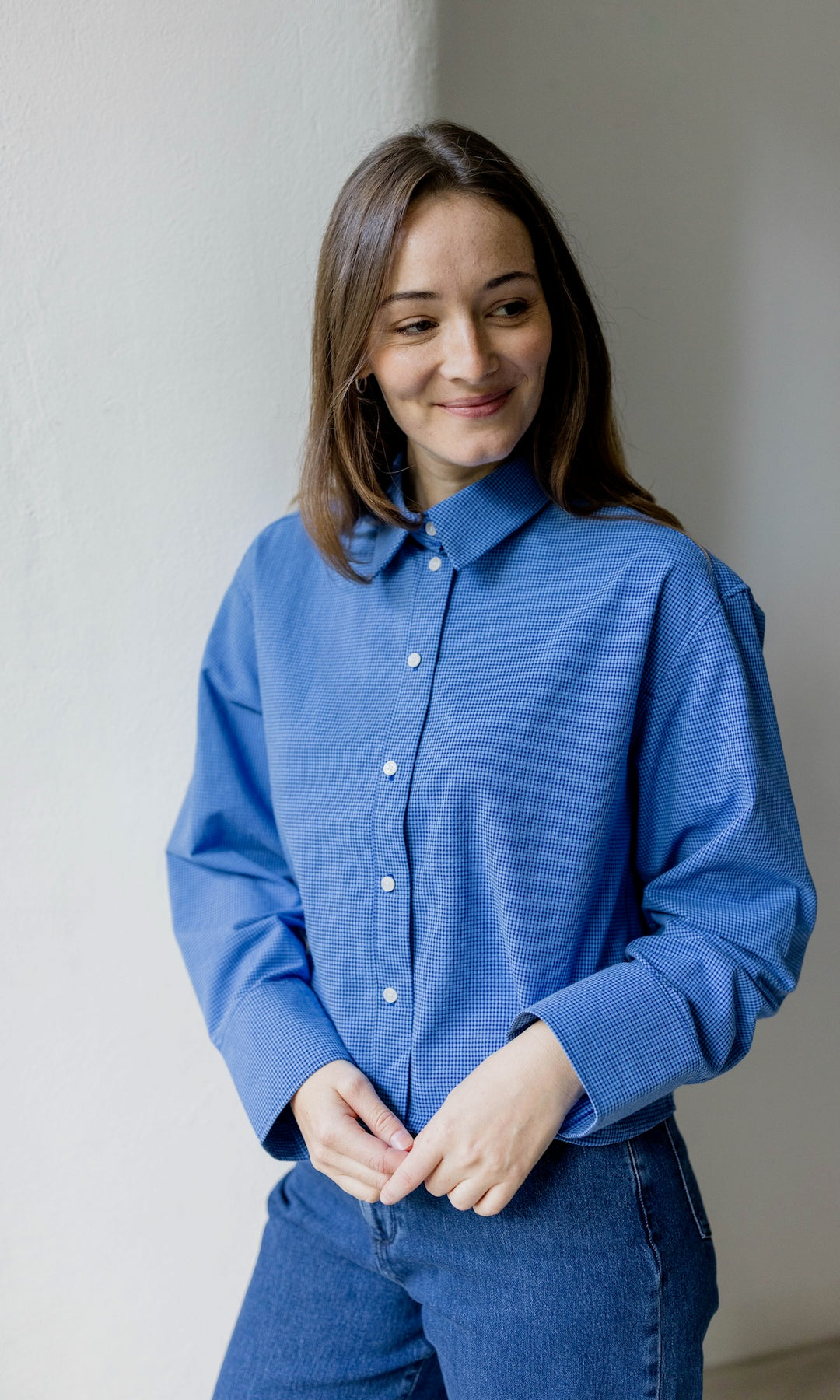 Cropped Oversized Hemd - abricot coco
