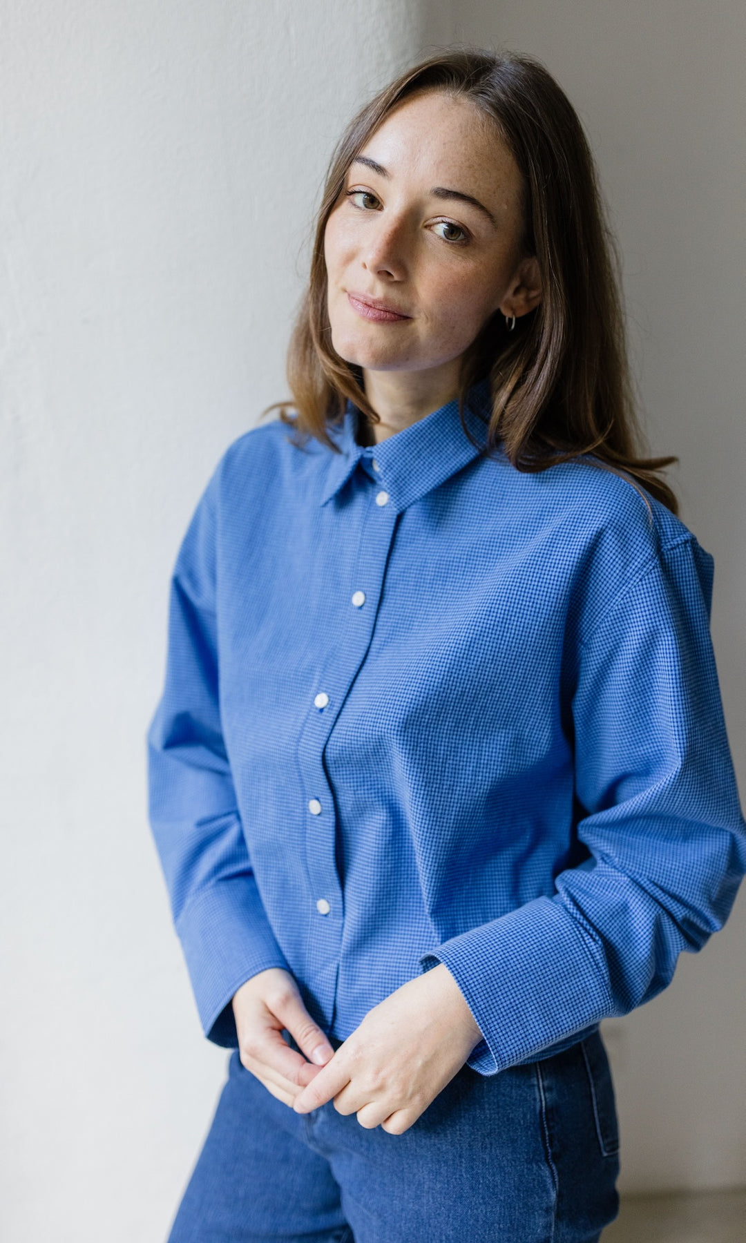 Cropped Oversized Hemd - abricot coco