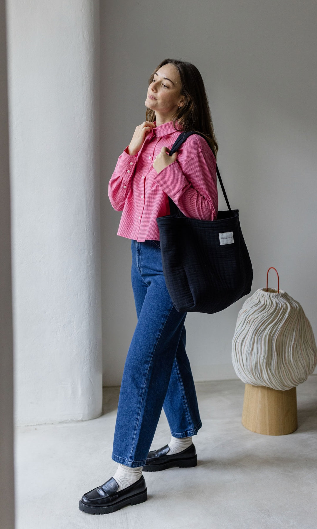 Wendbare Gesteppte Mom Bag Schwarz