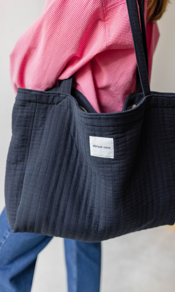 Wendbare Gesteppte Mom Bag Schwarz