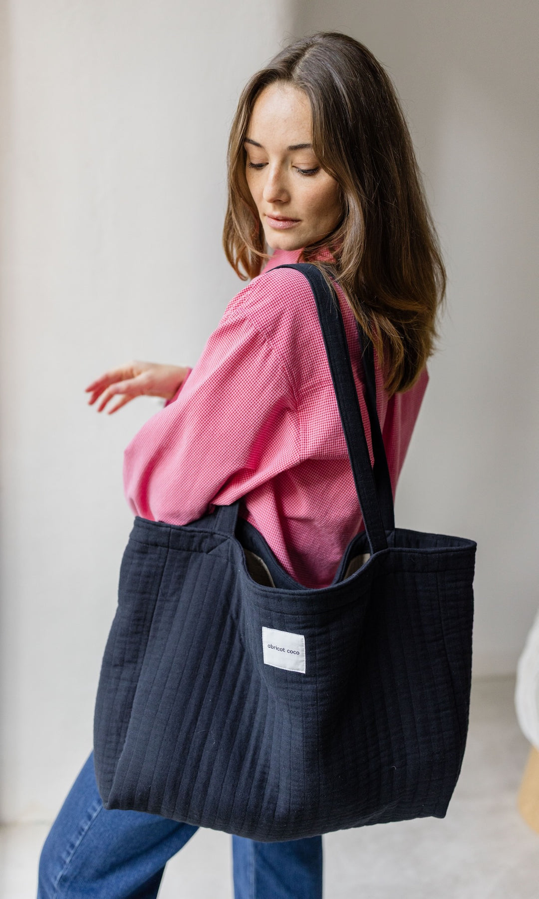 Wendbare Gesteppte Mom Bag Schwarz