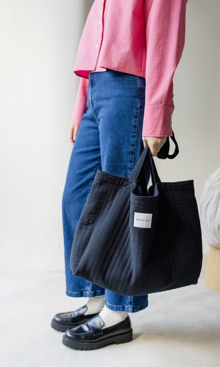 Wendbare Gesteppte Mom Bag Schwarz