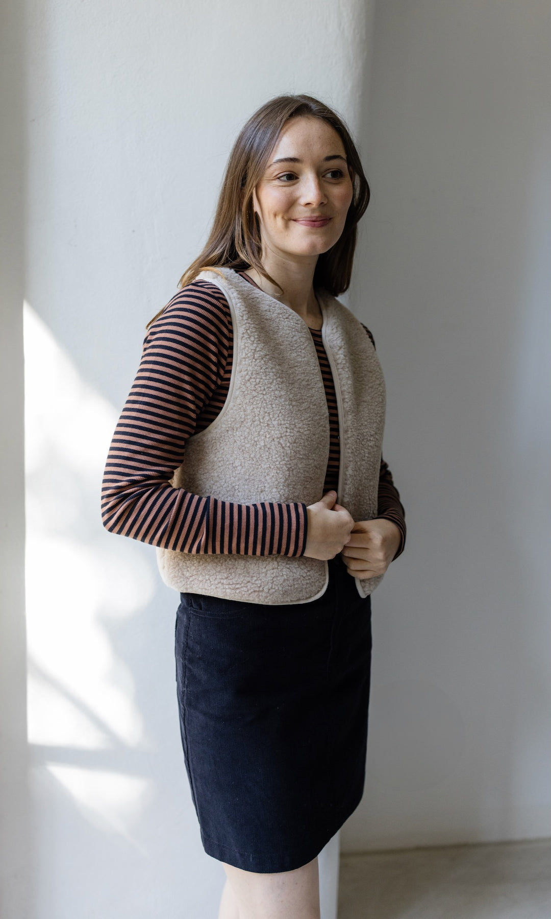 Minirock aus Cord in Schwarz