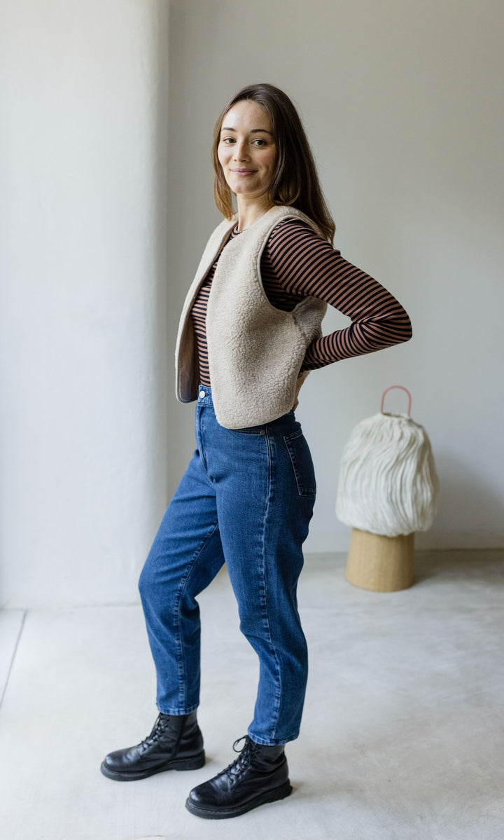 Jeans Mom Fit Dunkelblau