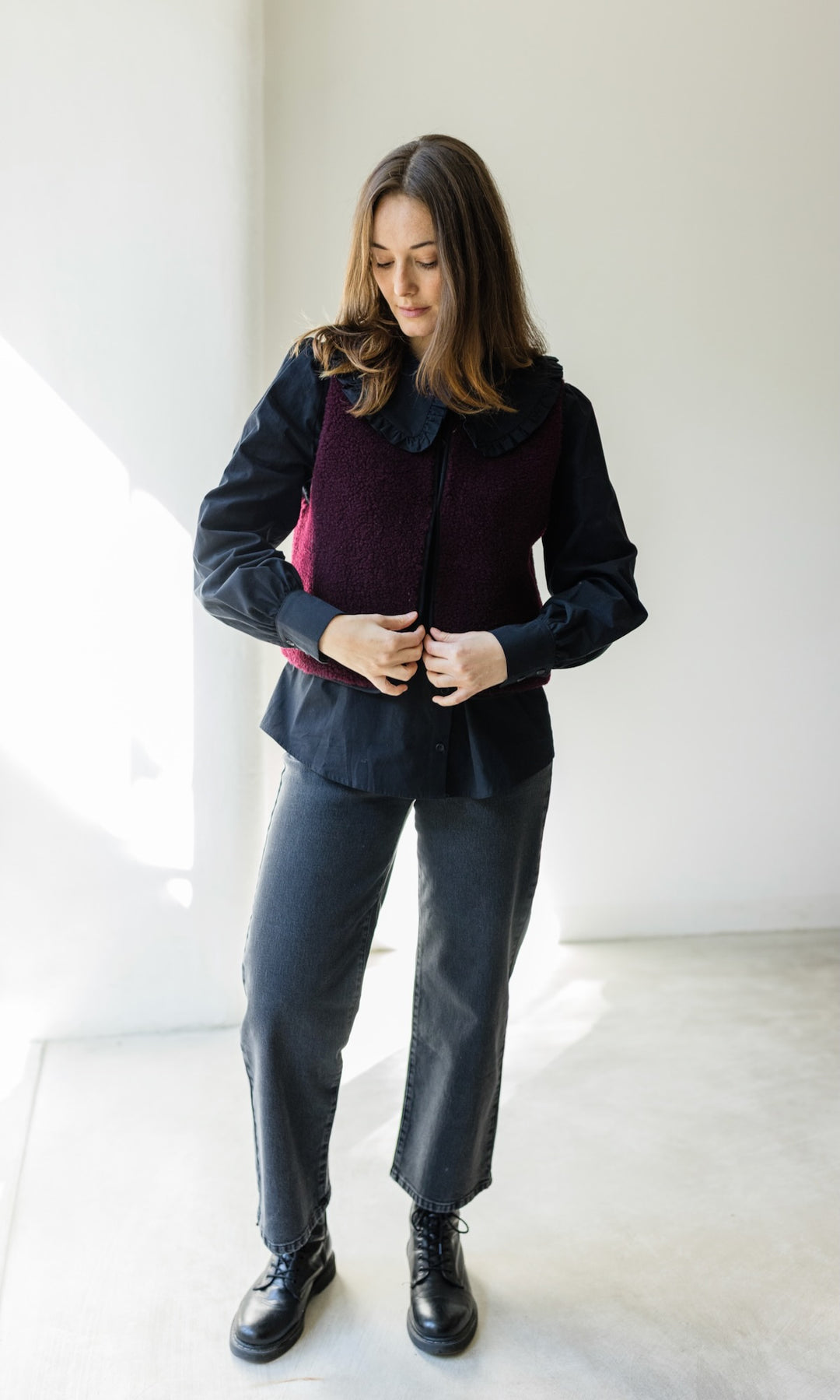 Bluse mit großem Kragen Alice