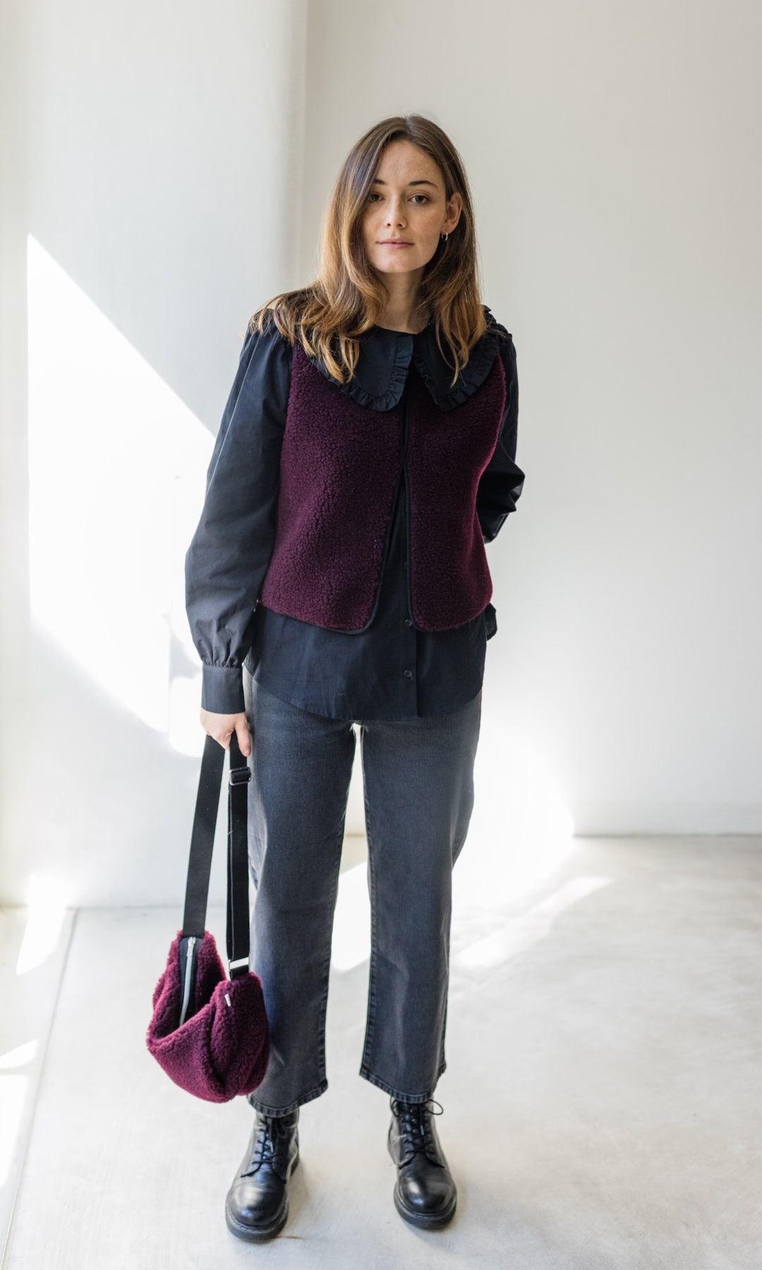 Schafwoll Crossbody Bag mit Handwärmer (Schurwolle)