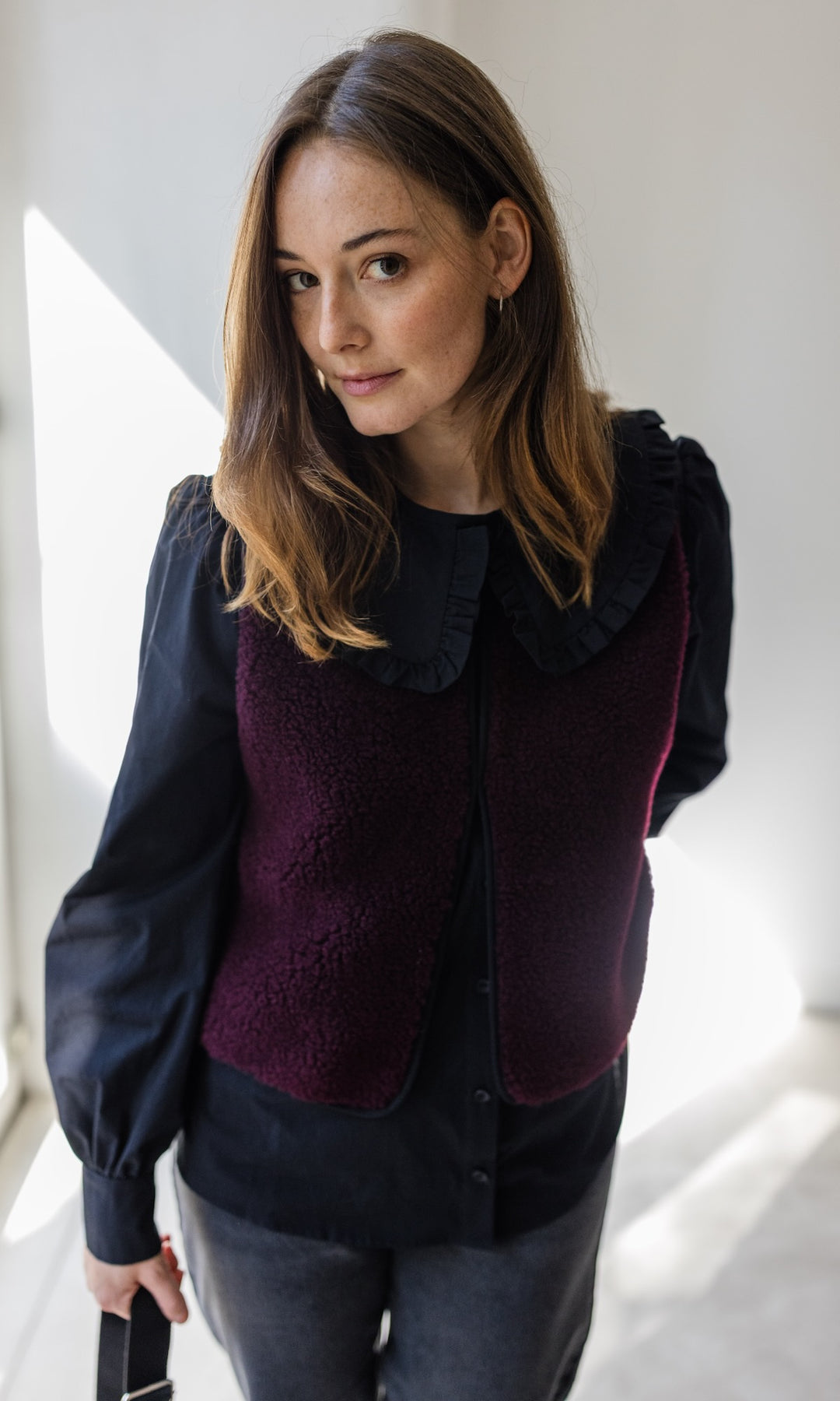 Bluse mit großem Kragen Alice