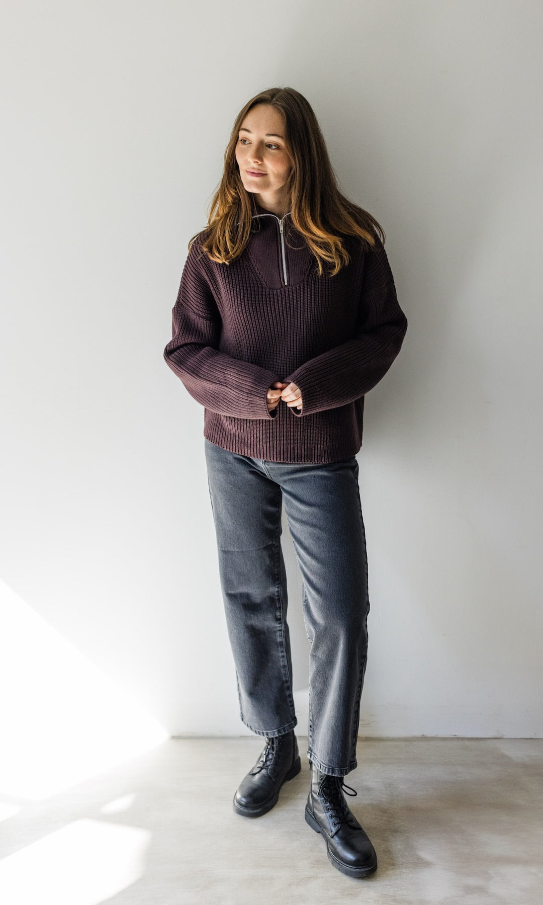 Gerippter Pullover MIO mit Zipper