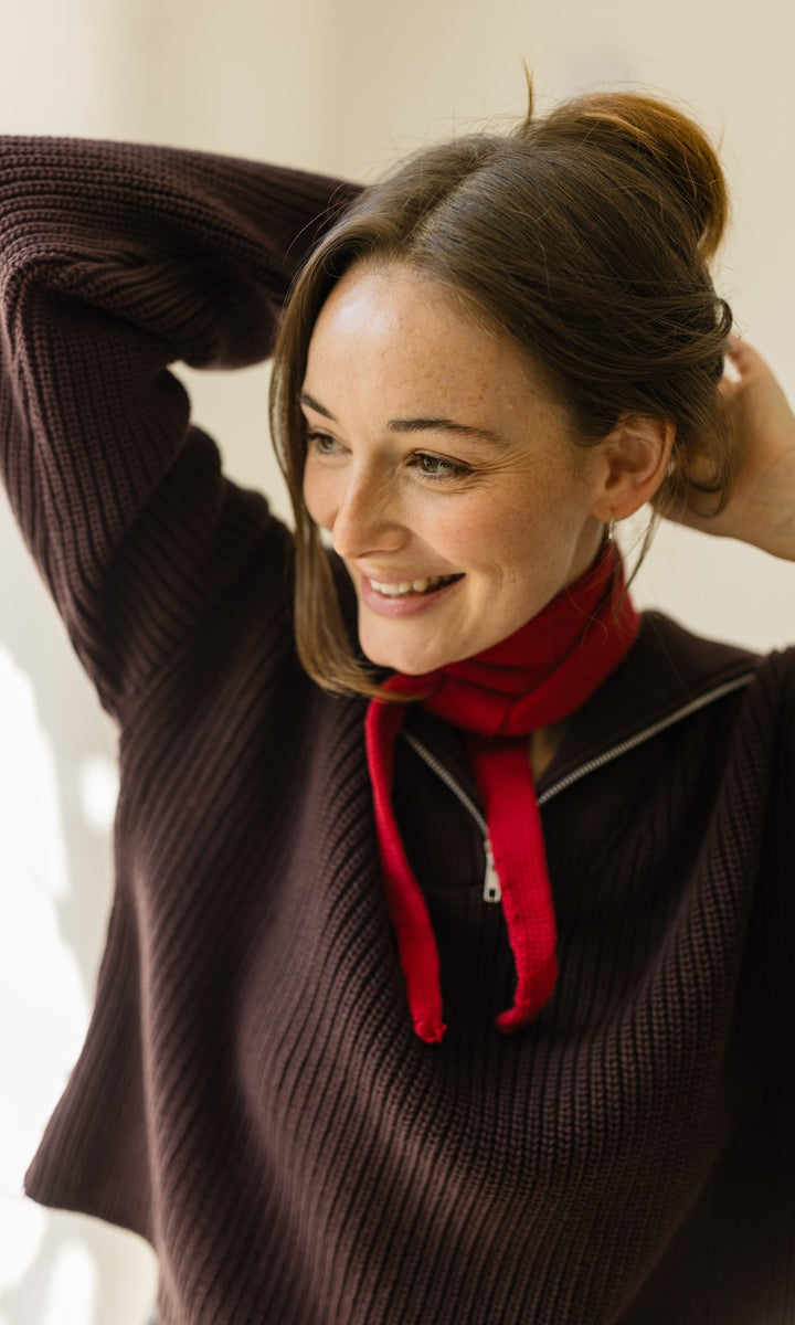 Gerippter Pullover MIO mit Zipper