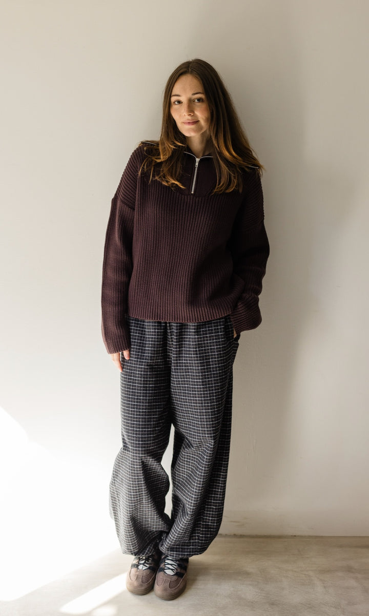 Gerippter Pullover MIO mit Zipper