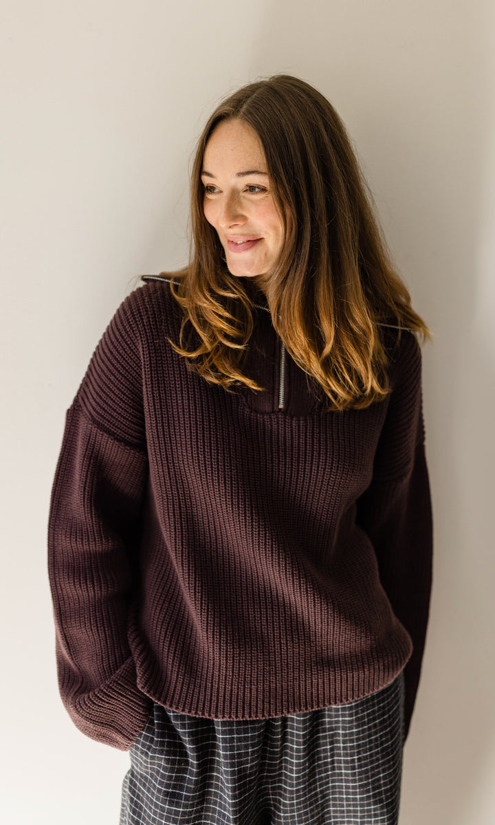 Gerippter Pullover MIO mit Zipper