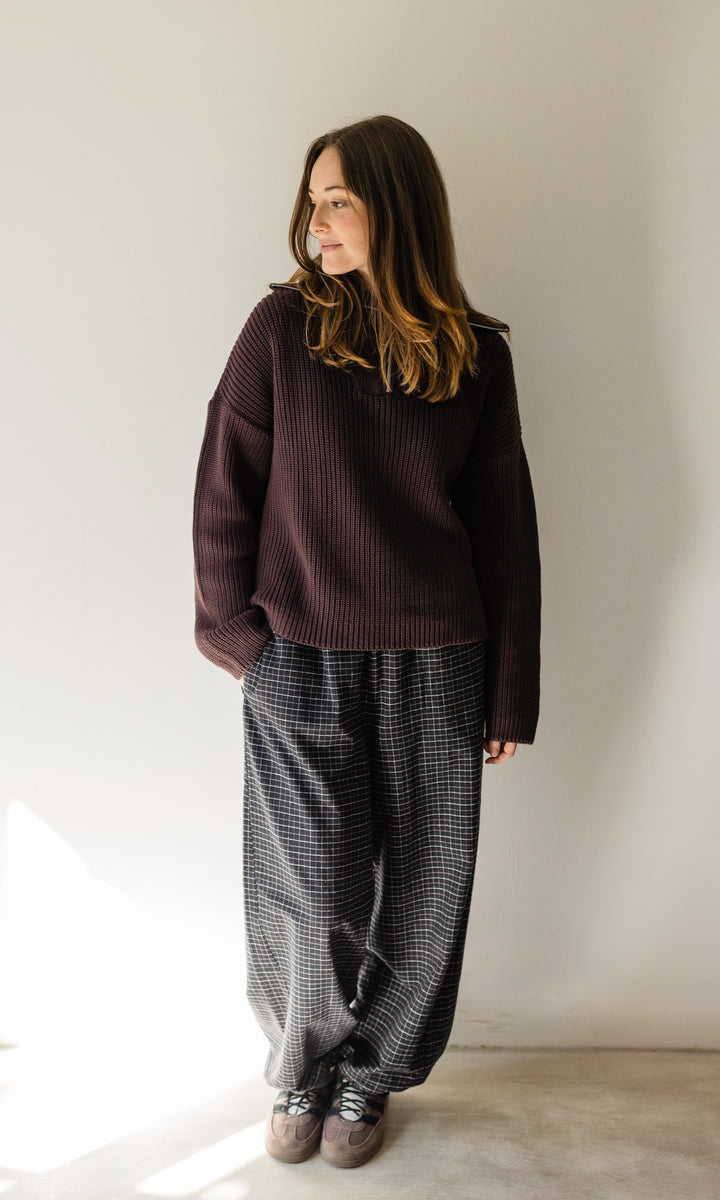 Gerippter Pullover MIO mit Zipper