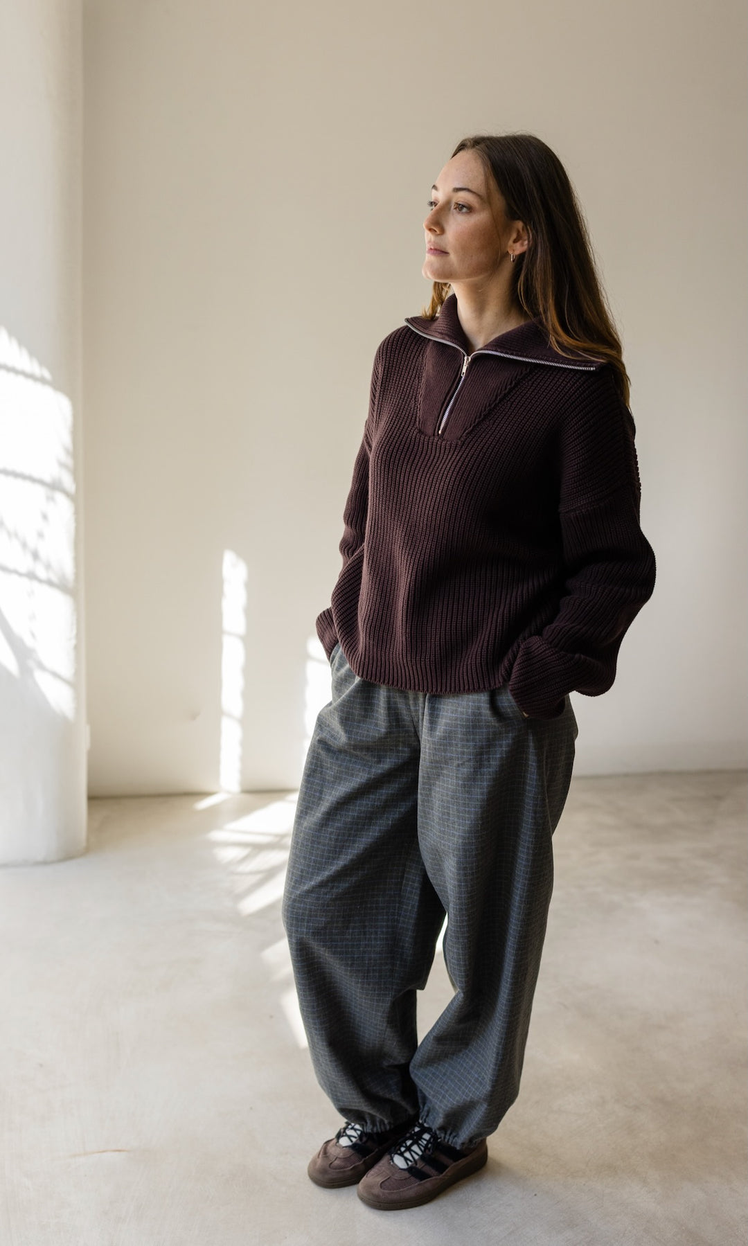 Gerippter Pullover MIO mit Zipper