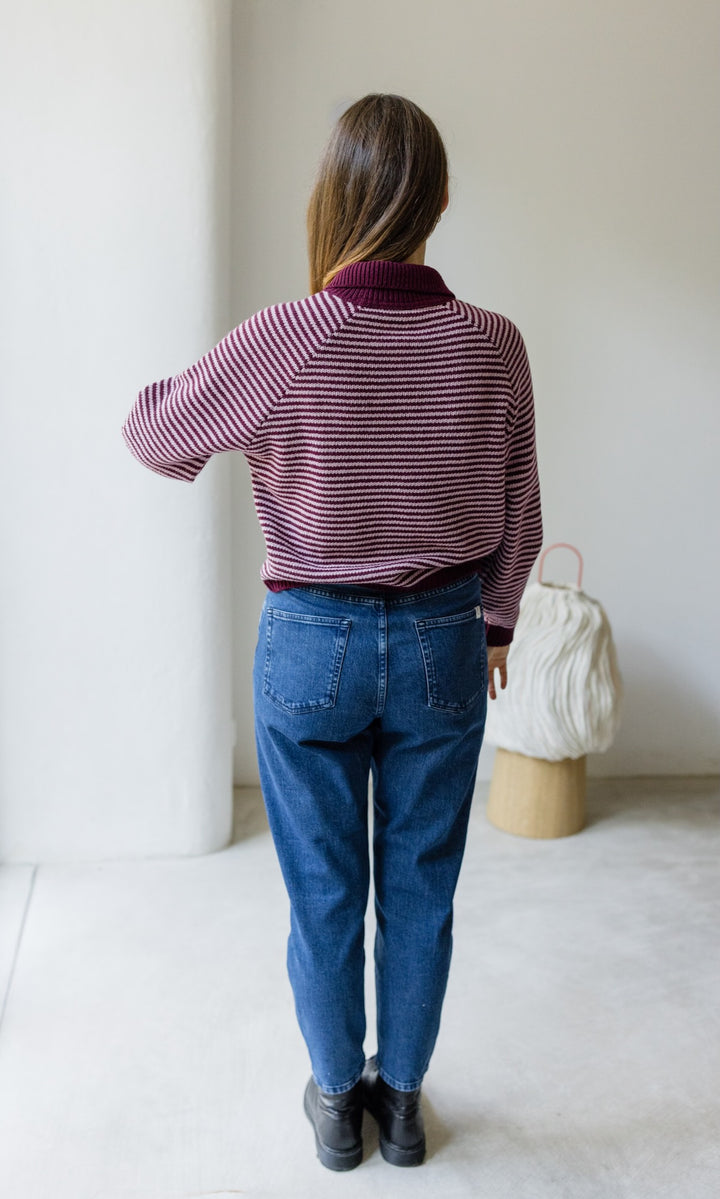 Jeans Mom Fit Dunkelblau