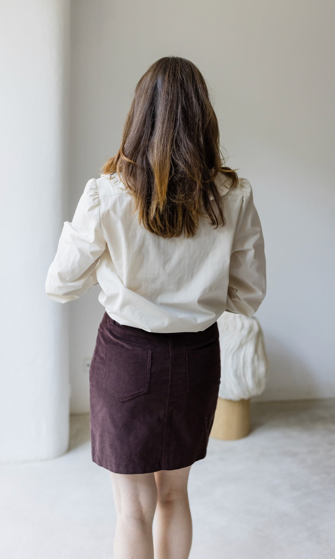 Minirock aus Cord in Chocolat