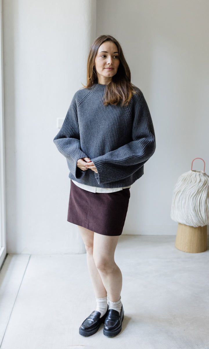 Oversized Jumper (Merinowolle-Kaschmir) in Grau