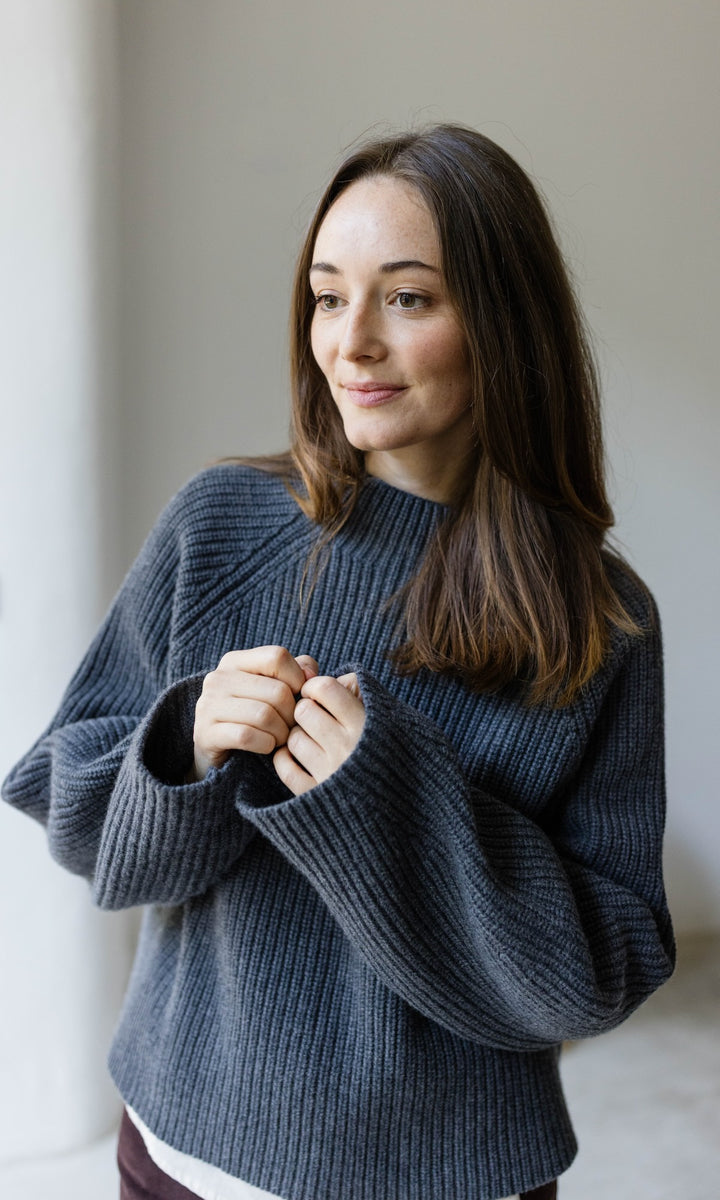 Oversized Jumper (Merinowolle-Kaschmir) in Grau