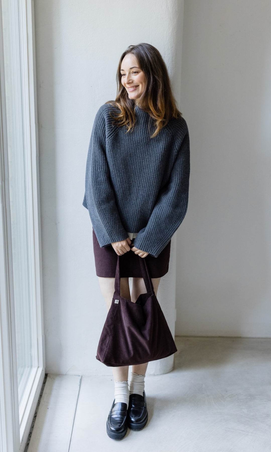Oversized Jumper (Merinowolle-Kaschmir) in Grau