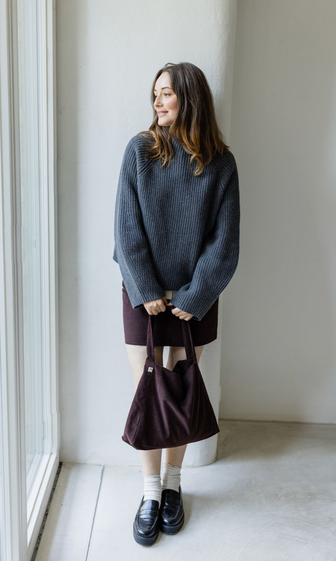 Oversized Jumper (Merinowolle-Kaschmir) in Grau