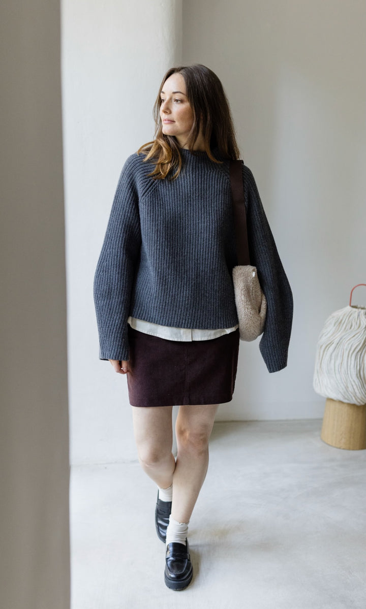 Minirock aus Cord in Chocolat