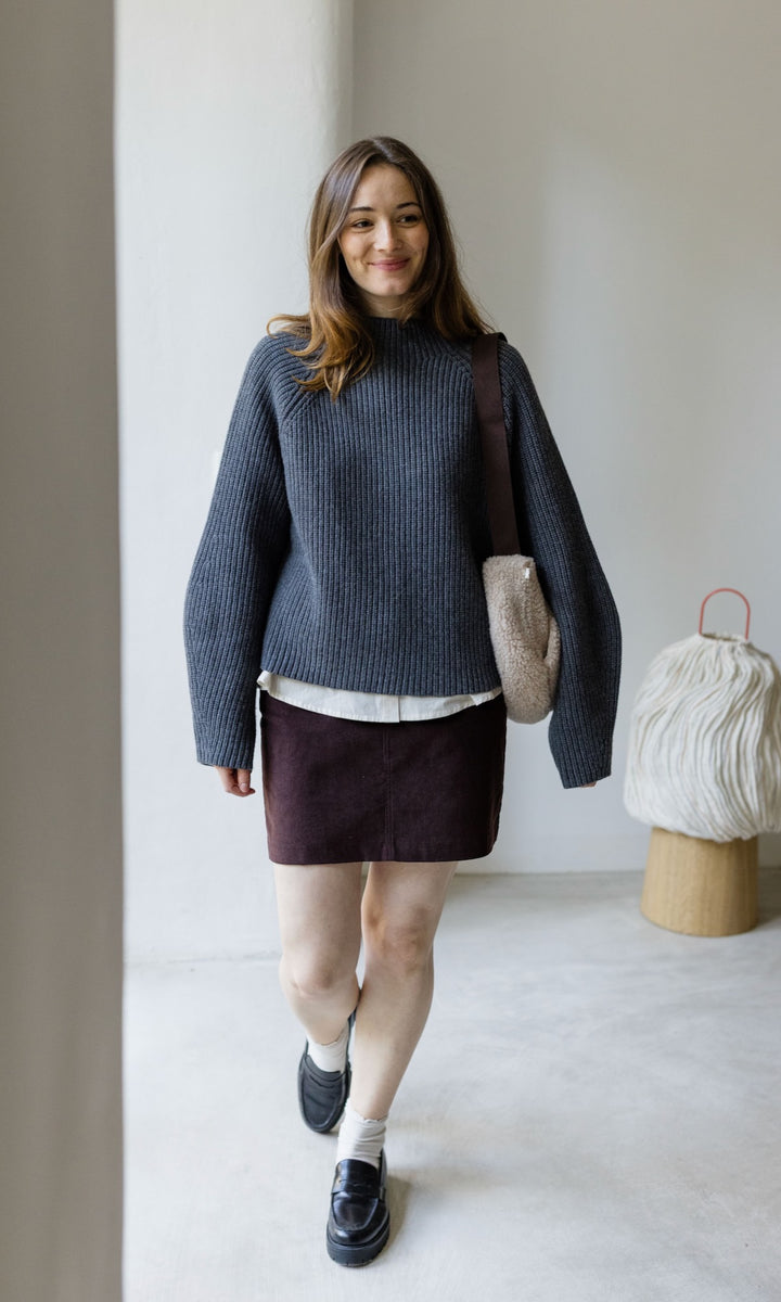 Oversized Jumper (Merinowolle-Kaschmir) in Grau