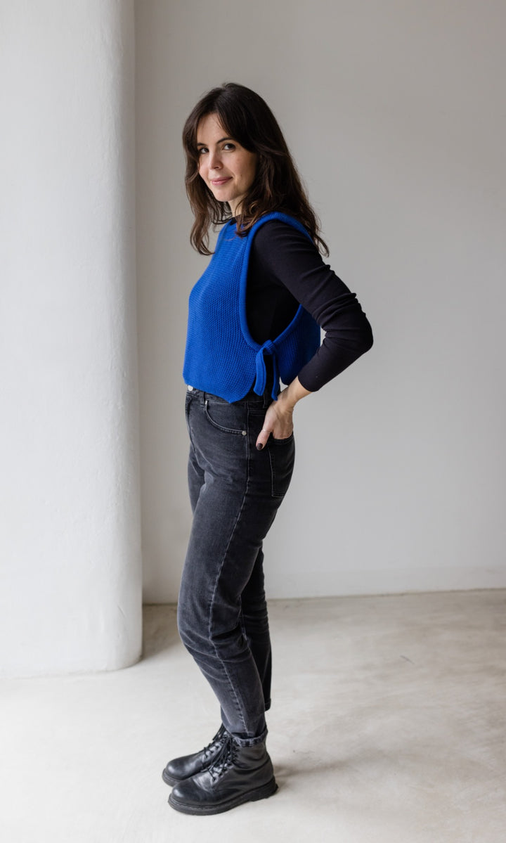 Pullunder x oat ava mit seitlichem Bindedetail - abricot coco